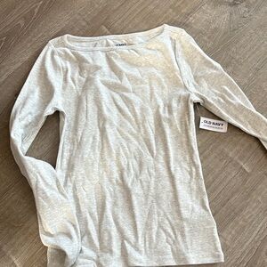 Old Navy Light Gray Long Sleeve Shirt